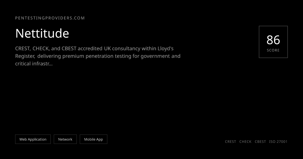 Nettitude - Penetration Testing Provider | Pentesting Providers